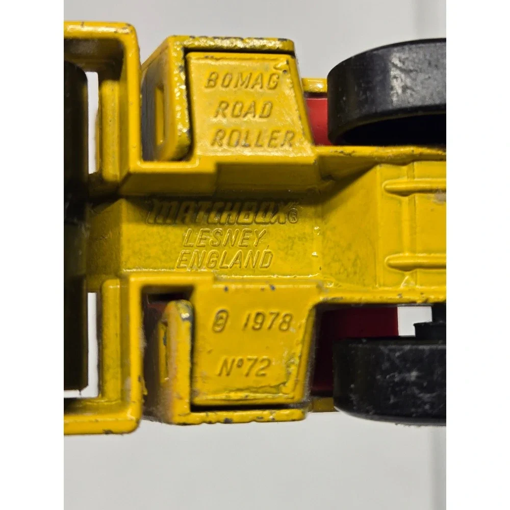 Matchbox Lesney No 72 Bomag Road‎ Roller 1978 Yellow Diecast Made in England